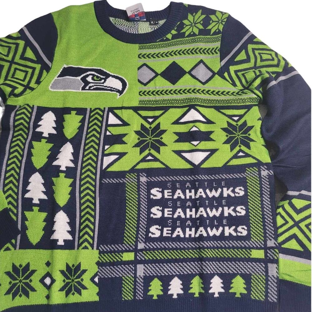 NFL Team Apparel Seattle Seahawks Sweater Men's Medium‎ Football